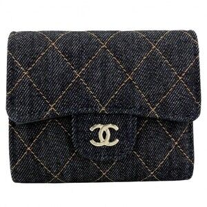 CHANEL Blue Logo Wallet